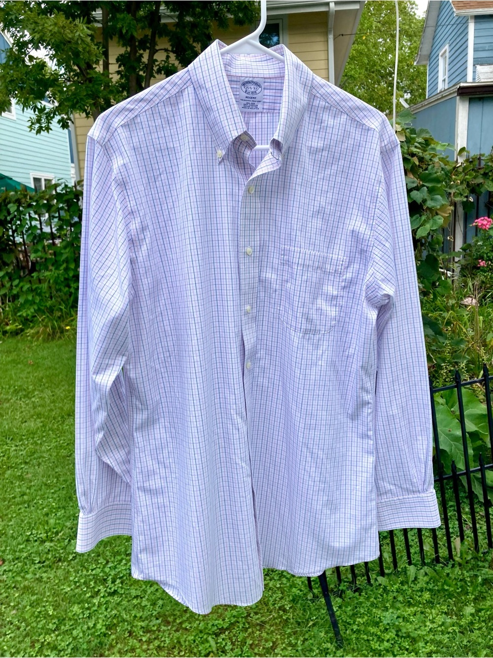 Brooks Brothers Men’s Regent Button-Down Dress Shirt Checkered Size M